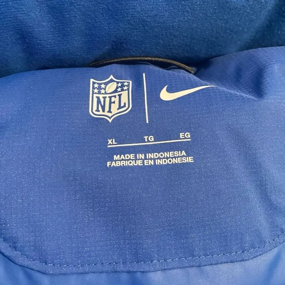 Nike NFL Team Issued Down Hooded Blue Parka Jacket Mens size XL DC3054-431 New